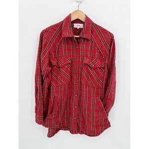 Xirena Womens Plaid Pearl Snap Button Up Flannel Shirt Size Small Western USA